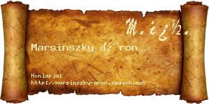 Marsinszky Áron névjegykártya